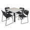 Regency Kee Square Table & Chair Set, Wood, Metal, Polypropylene Top TB4848PLBPBK44BK - alternate 1